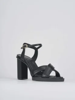 Sandalo tacco 9 cm nero pelle