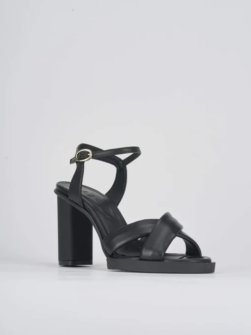 Sandalo tacco 9 cm nero pelle
