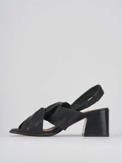 Sandalo tacco 5 cm nero pelle