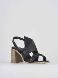 Sandalo tacco 7 cm nero pelle