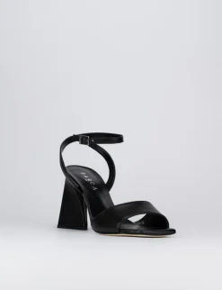 Sandalo tacco 9 cm nero pelle
