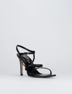 Sandalo tacco 8 cm nero pelle