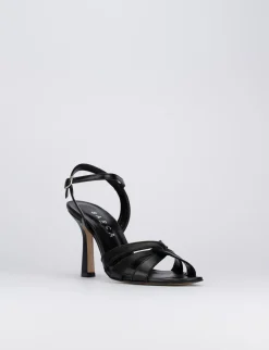 Sandalo tacco 9 cm nero pelle