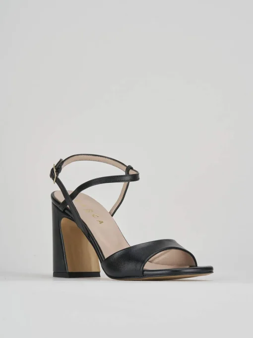 Sandalo tacco 7 cm nero pelle