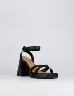Sandalo tacco 8 cm nero pelle