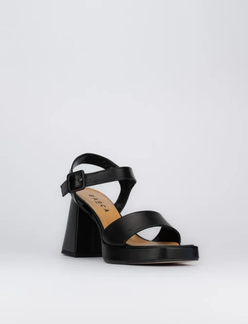 Sandalo tacco 9 cm nero pelle