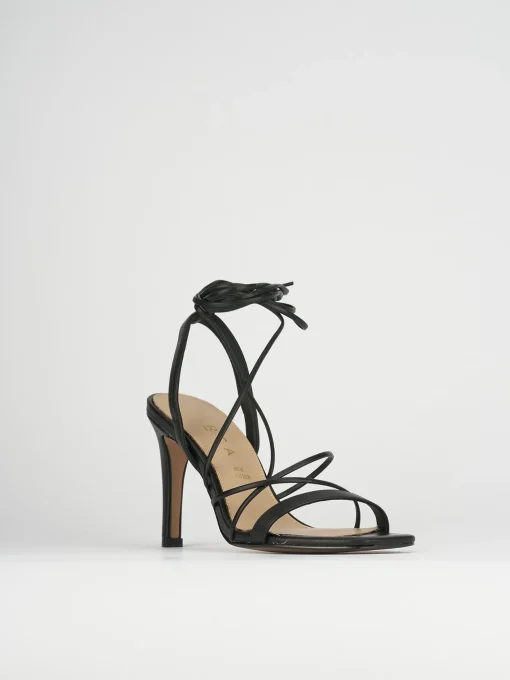 Sandalo tacco 8 cm nero pelle