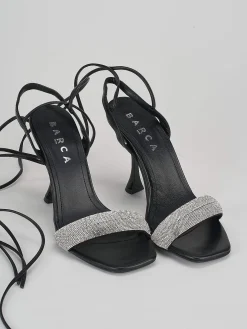 Sandalo tacco 10 cm nero pelle