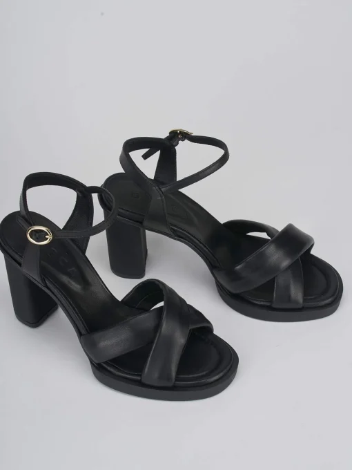 Sandalo tacco 9 cm nero pelle