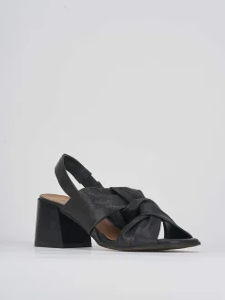 Sandalo tacco 5 cm nero pelle