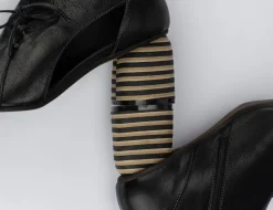 Sandalo tacco 5 cm nero pelle