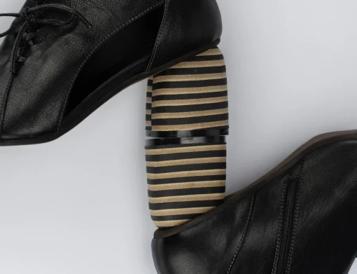 Sandalo tacco 5 cm nero pelle