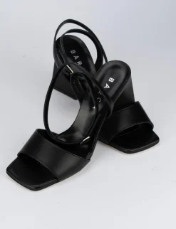 Sandalo tacco 9 cm nero pelle