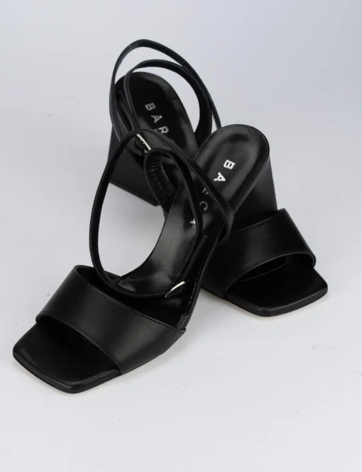 Sandalo tacco 9 cm nero pelle