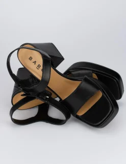 Sandalo tacco 9 cm nero pelle