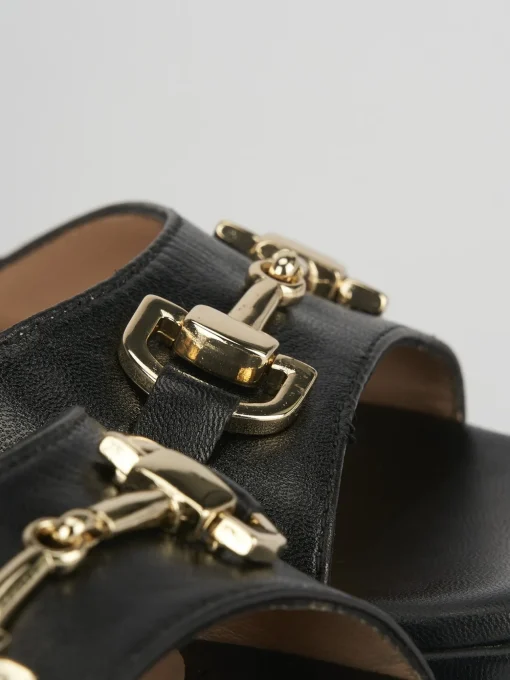 Sandalo tacco 7 cm nero pelle