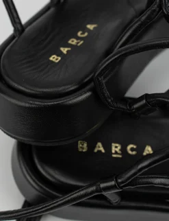 Sandalo tacco 1 cm nero pelle