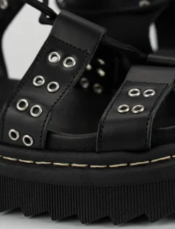 Sandalo tacco 1 cm nero pelle