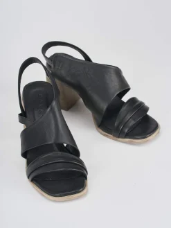 Sandalo tacco 7 cm nero pelle