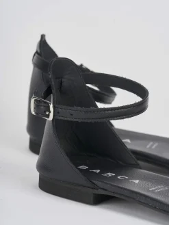 Sandalo tacco 1 cm nero pelle