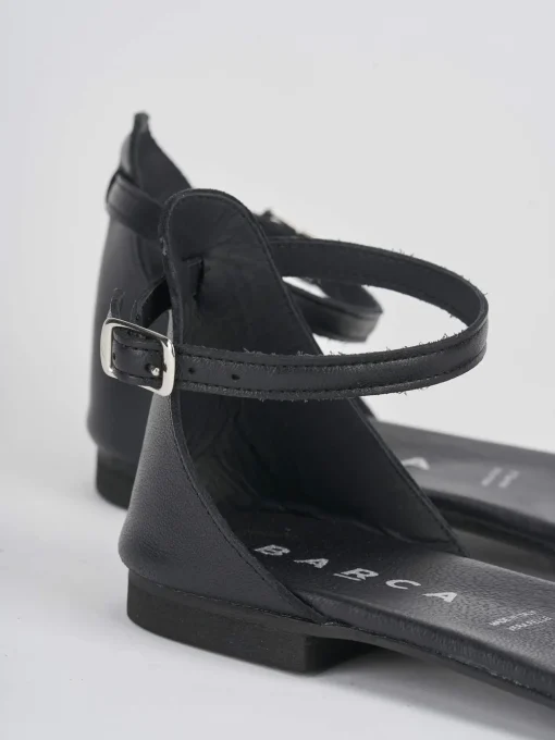 Sandalo tacco 1 cm nero pelle