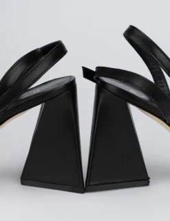 Sandalo tacco 9 cm nero pelle