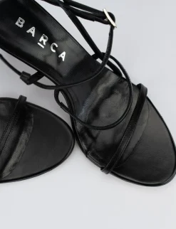 Sandalo tacco 8 cm nero pelle