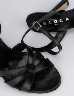 Sandalo tacco 9 cm nero pelle