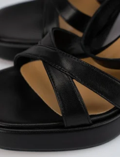 Sandalo tacco 8 cm nero pelle