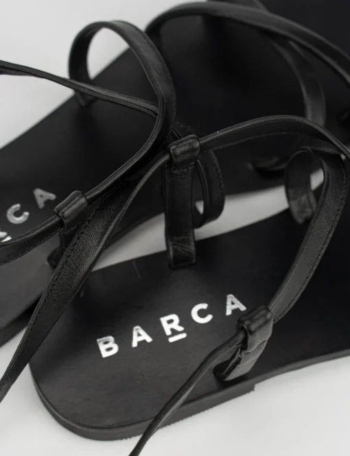Sandalo tacco 1 cm nero pelle
