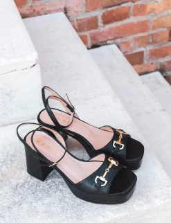 Sandalo tacco 7 cm nero pelle