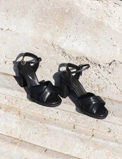 Sandalo tacco 9 cm nero pelle