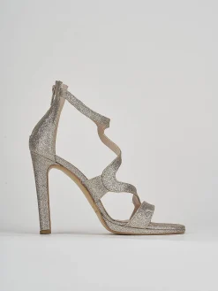 Sandalo tacco 7 cm oro glitter