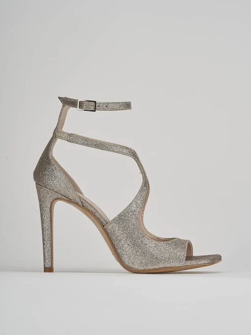 Sandalo tacco 9 cm oro glitter
