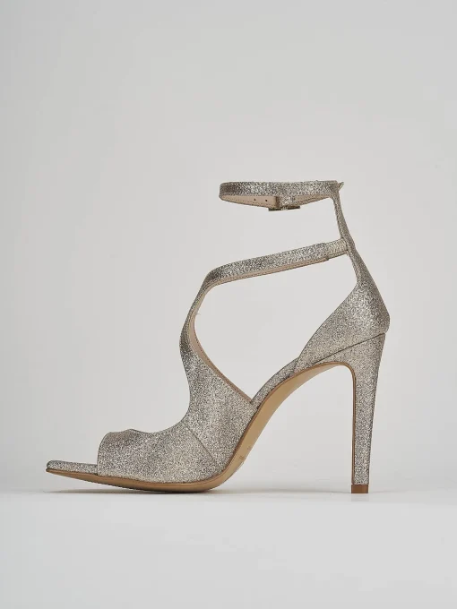 Sandalo tacco 9 cm oro glitter