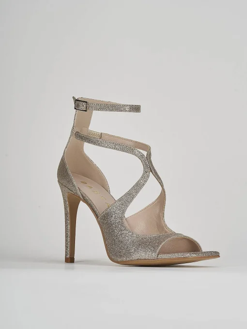 Sandalo tacco 9 cm oro glitter