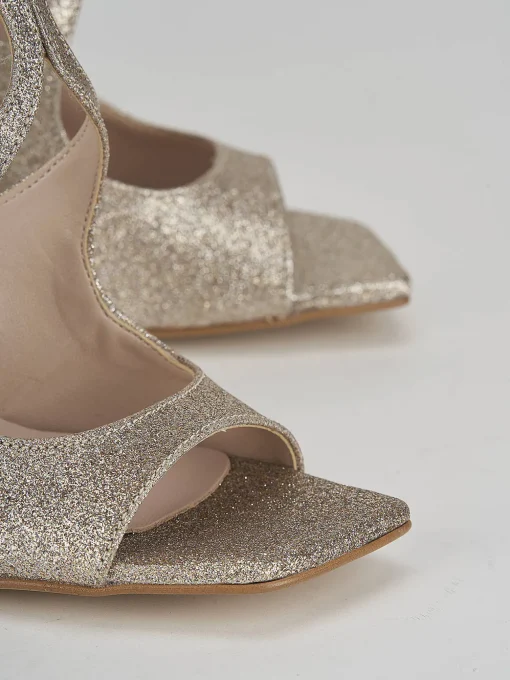 Sandalo tacco 9 cm oro glitter