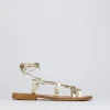 Sandalo tacco 1 cm oro laminato