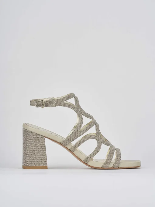 Sandalo tacco 8 cm oro pelle