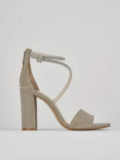 Sandalo tacco 9 cm oro pelle