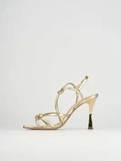 Sandalo tacco 9 cm oro pelle