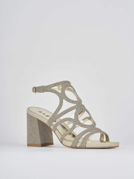 Sandalo tacco 8 cm oro pelle