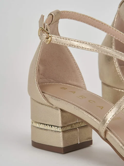 Sandalo tacco 5 cm oro pelle