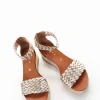 Sandalo tacco 1 cm platino