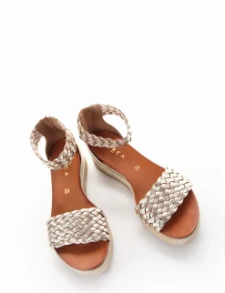 Sandalo tacco 1 cm platino
