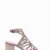 sandalo tacco 5 cm platino