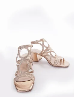 sandalo tacco 5 cm rame