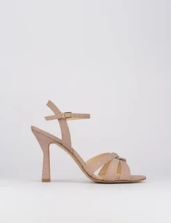 Sandalo tacco 9 cm rosa glitter