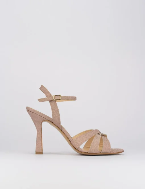 Sandalo tacco 9 cm rosa glitter