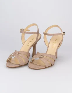 Sandalo tacco 9 cm rosa glitter